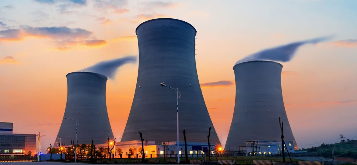 cooling towers of atomic power plant