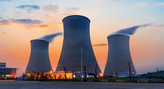 cooling towers of atomic power plant